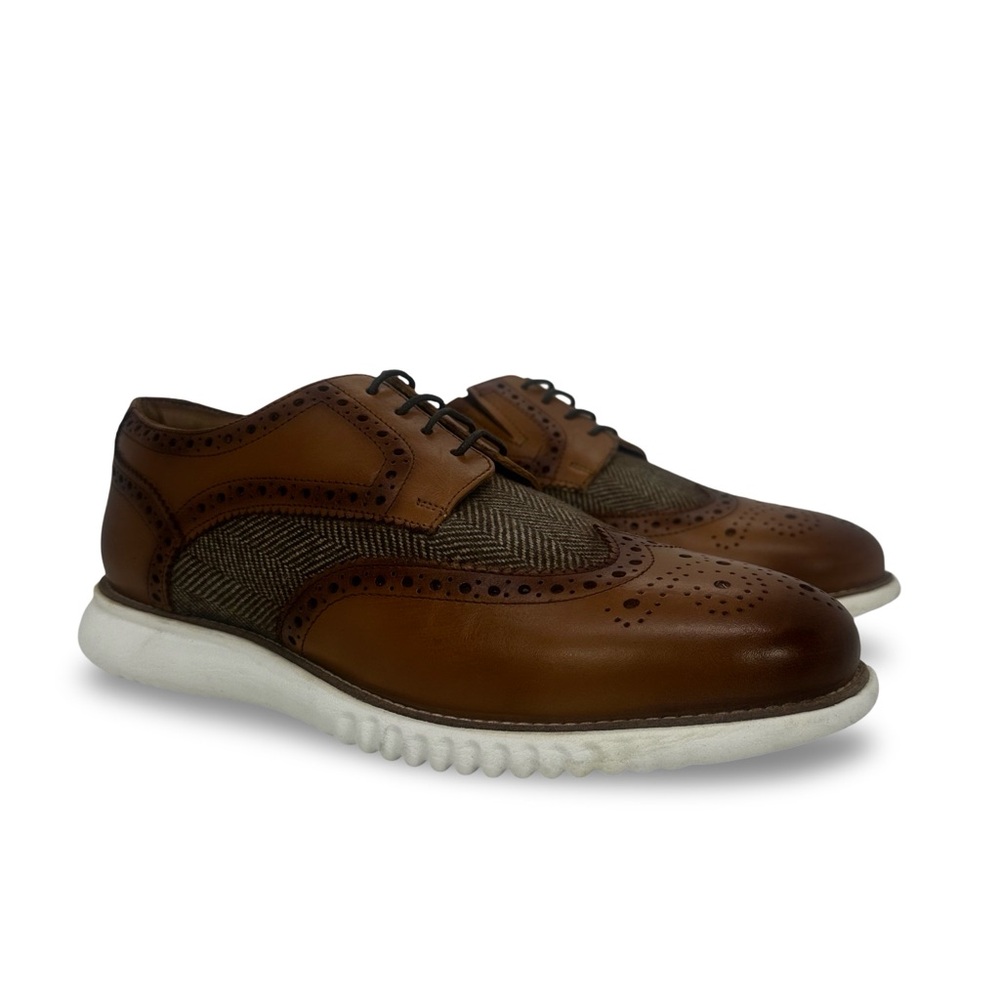 Brown Leather and Tweed Men's Brogues